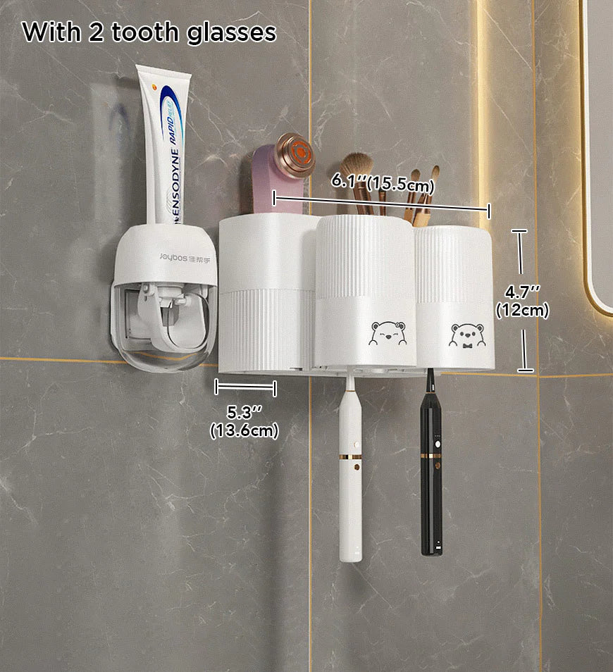 Wall Mounted Toothbrush Holder with Toothpaste Dispenser Z165