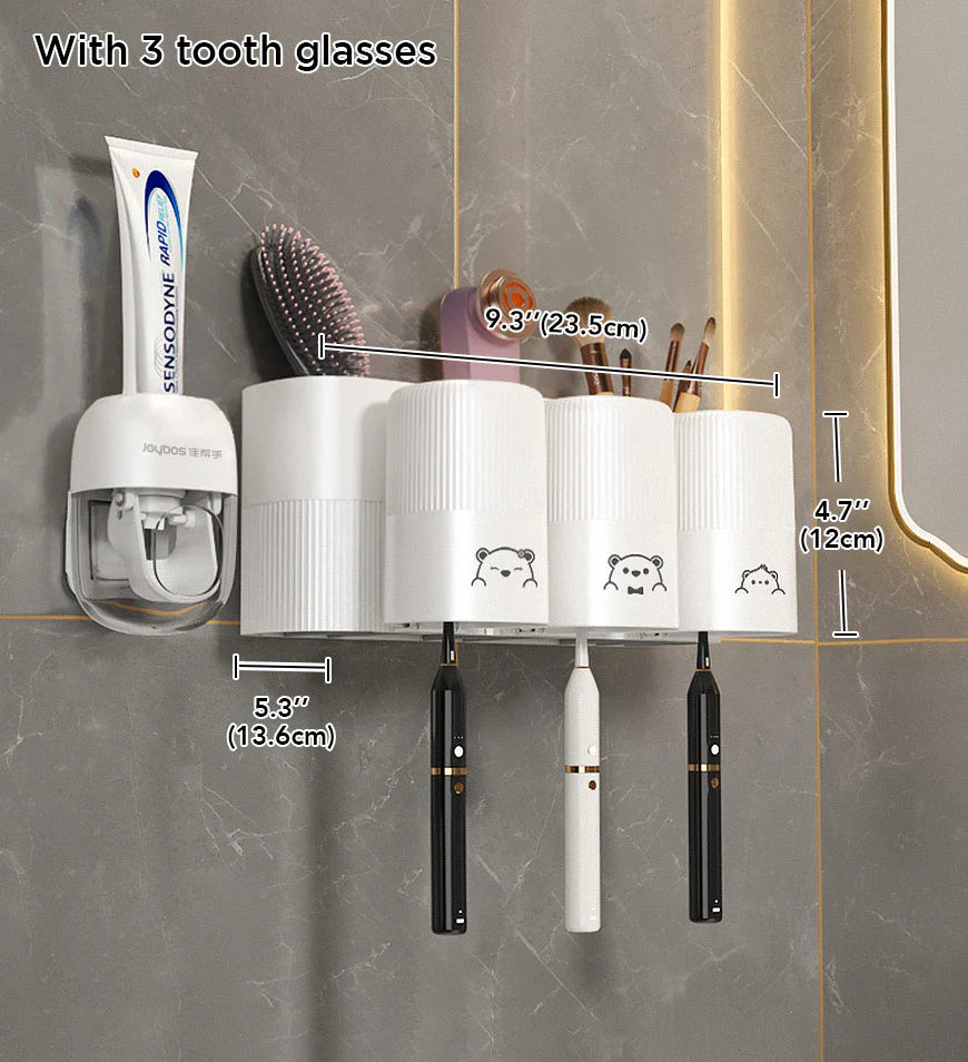 Wall Mounted Toothbrush Holder with Toothpaste Dispenser Z165