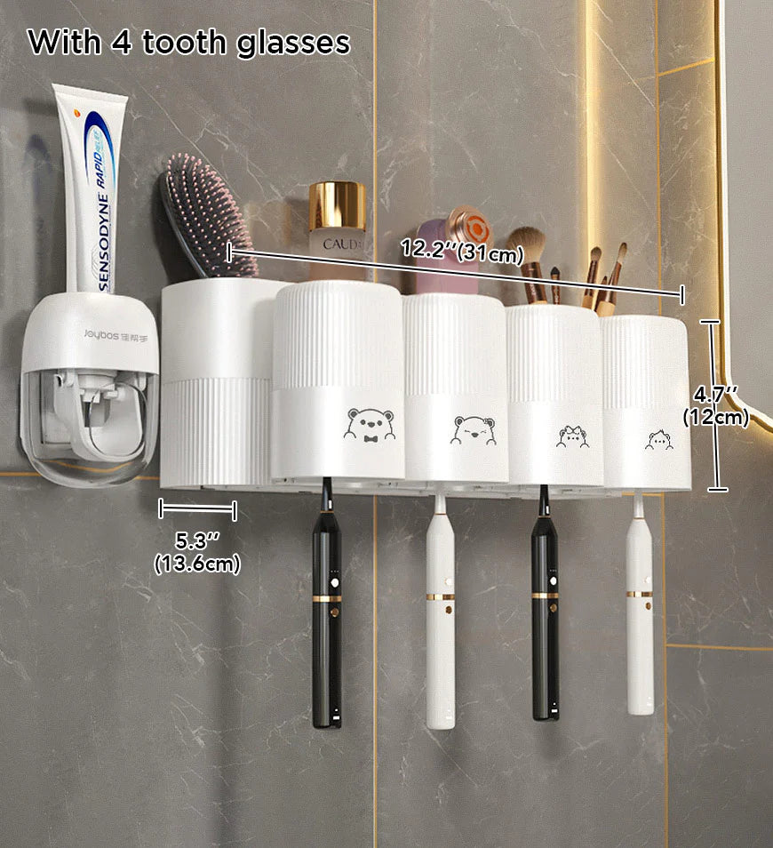 Wall Mounted Toothbrush Holder with Toothpaste Dispenser Z165