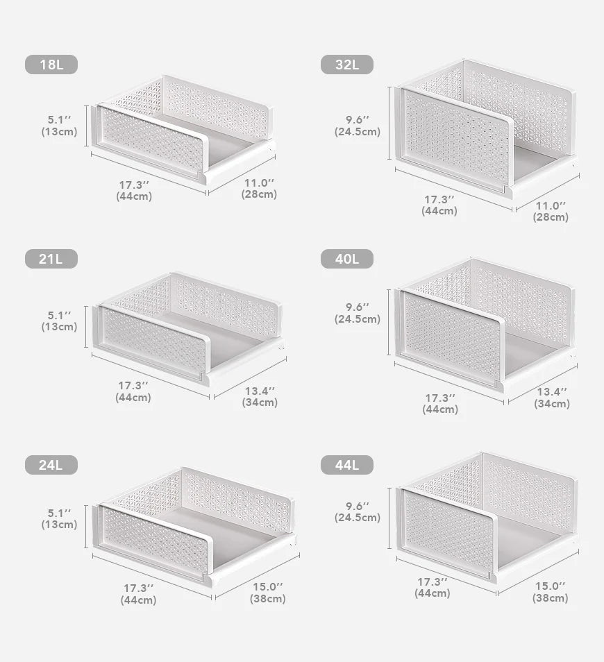 Panier de rangement empilable pour vêtements 