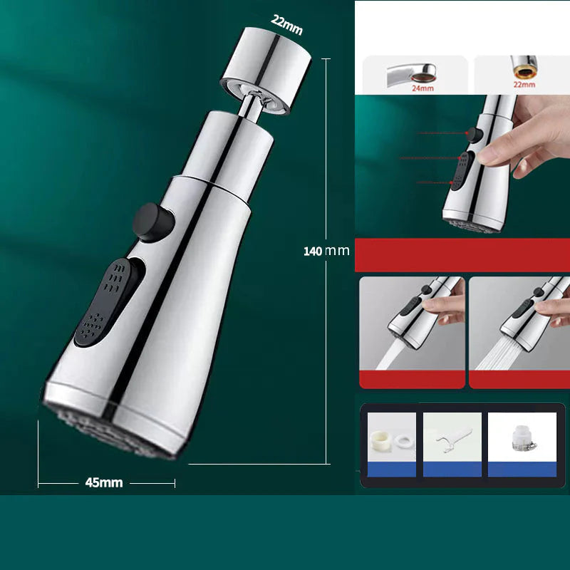 🔥Tête de pulvérisation de robinet de cuisine rotative à 360° - 3 fonctions