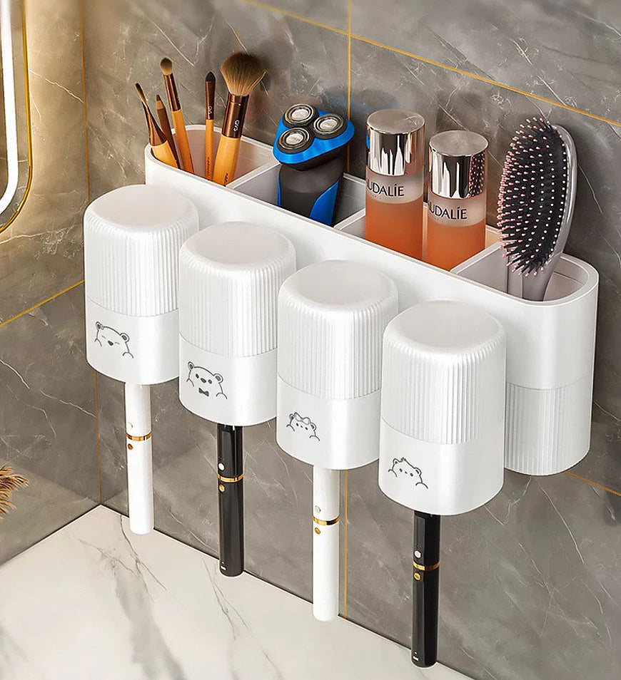 Wall Mounted Toothbrush Holder with Toothpaste Dispenser Z165