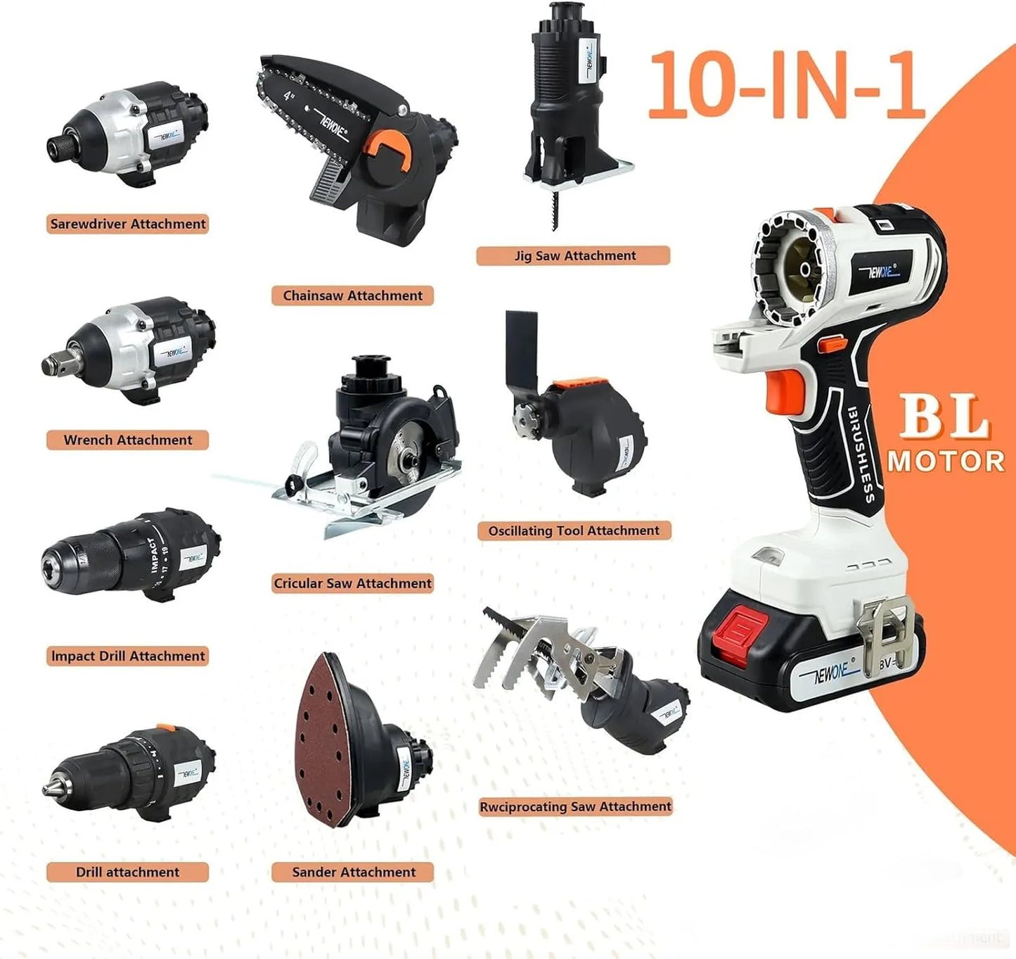 10 in 1 Cordless Power Tool Combo Kit